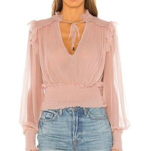 Elegant Pink Ruffled Women's Top